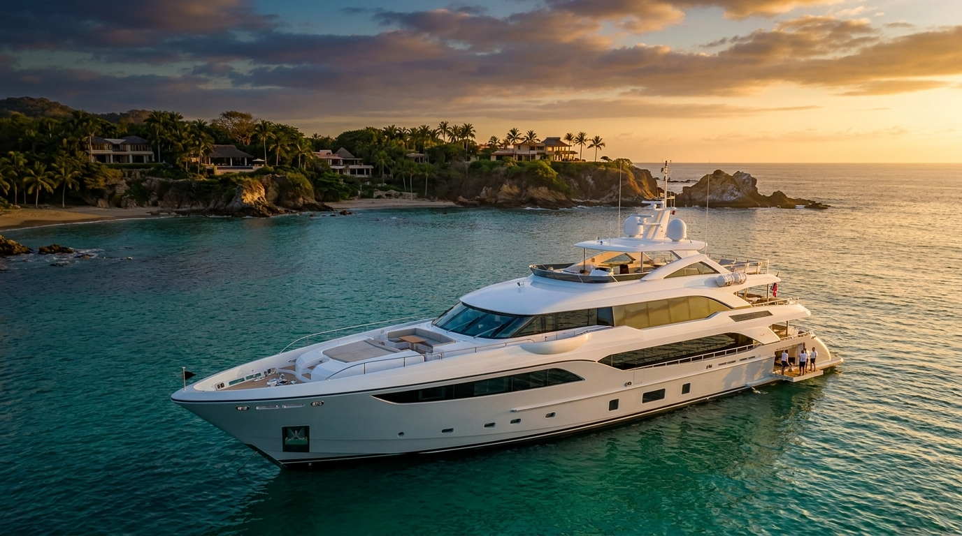 Yate privado navegando frente a Punta Mita, en la Riviera Nayarit
