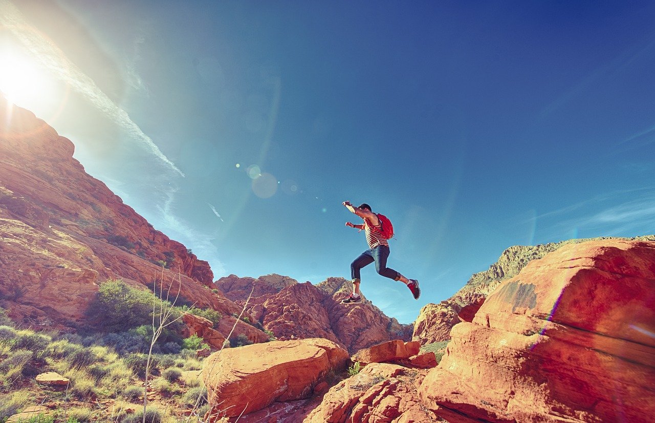 man, jumping, mountains, rock formations, jump, joyful, happy, athletic, outdoors, nature, fun, sport, hiking, rocks, national, park, sunlight, action, active, jump, happy, happy, sport, sport, hiking, hiking, hiking, hiking, hiking, action, action